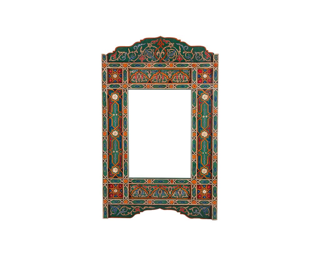 Green Vintage Hand painted Mirror Frame